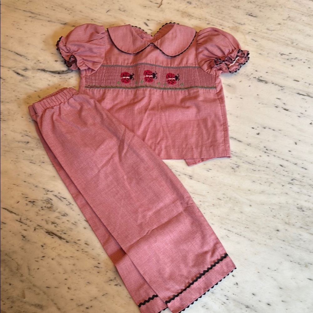 Smocked Ladybug Set
